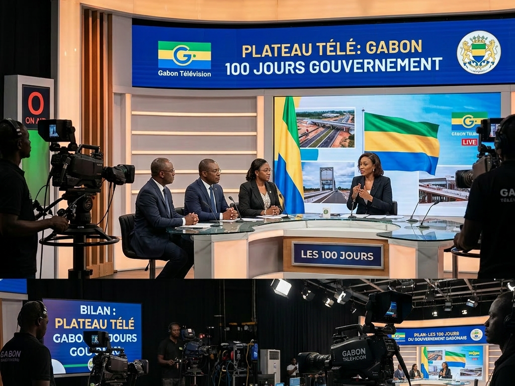 Plateau télé Gabon 100 jours gouvernement