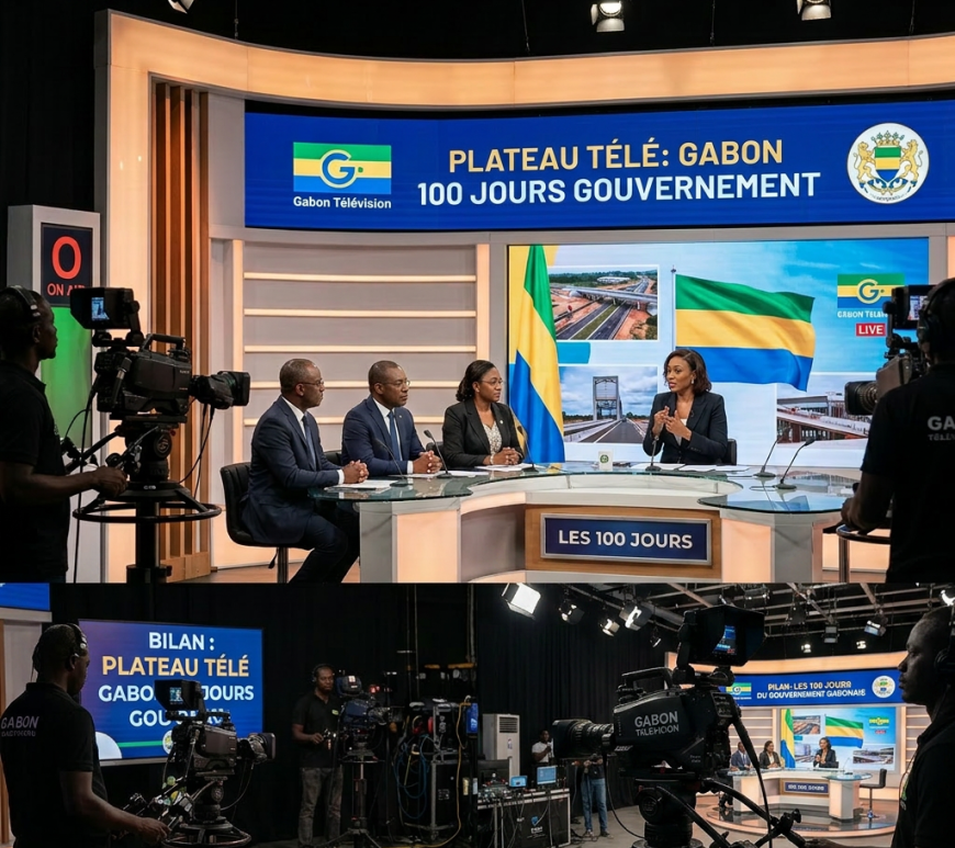 Plateau télé Gabon 100 jours gouvernement